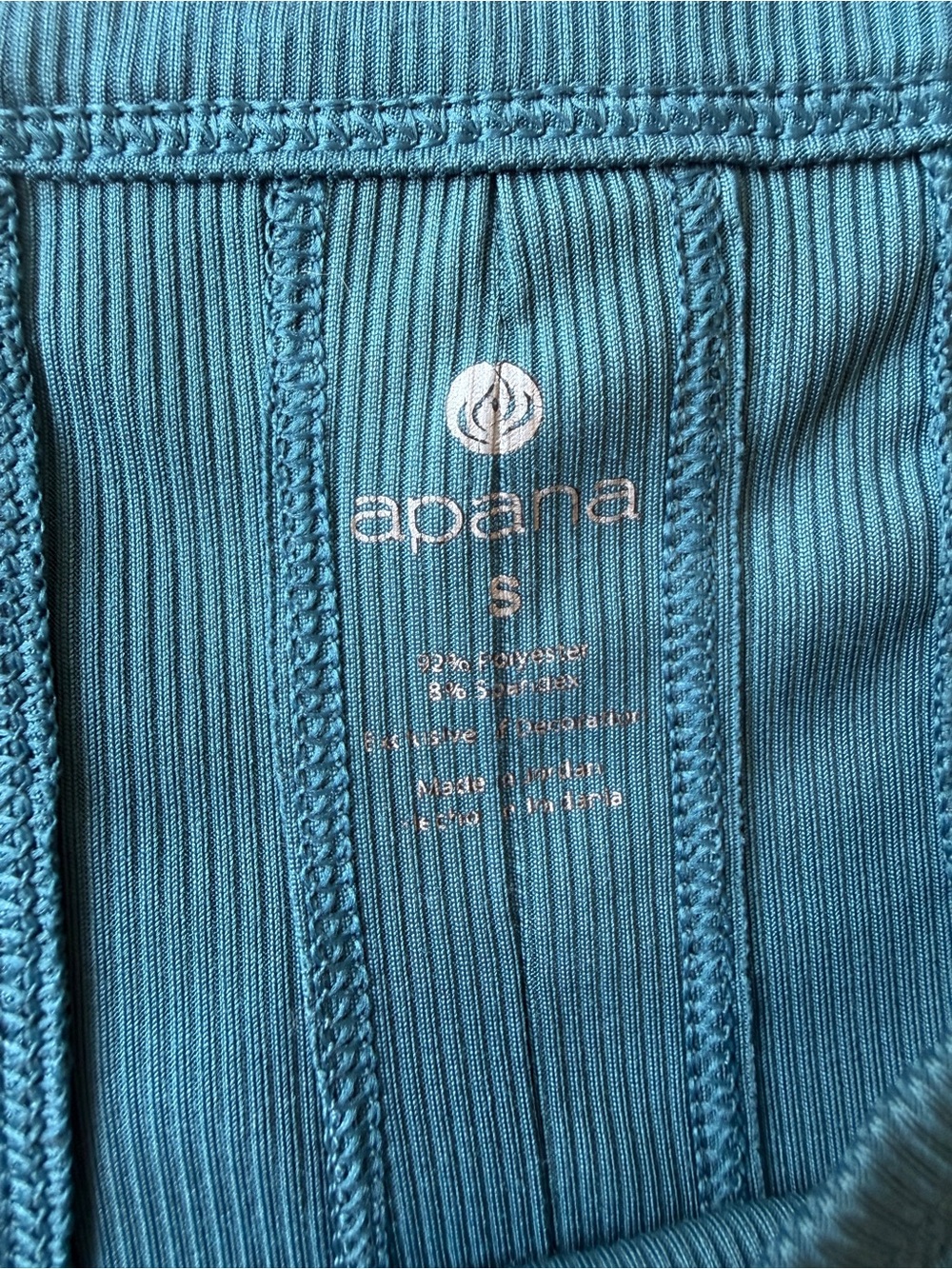 Apana Teal Ribbed High-Neck Tank - Picture 4 of 4